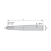 Solid Carbide End Mills •  Vision Plus • Series 7061 • Ball Nose • Cylindrical Shank • Metric - Big-tools Industrial Supply Tools for Metal Cutting